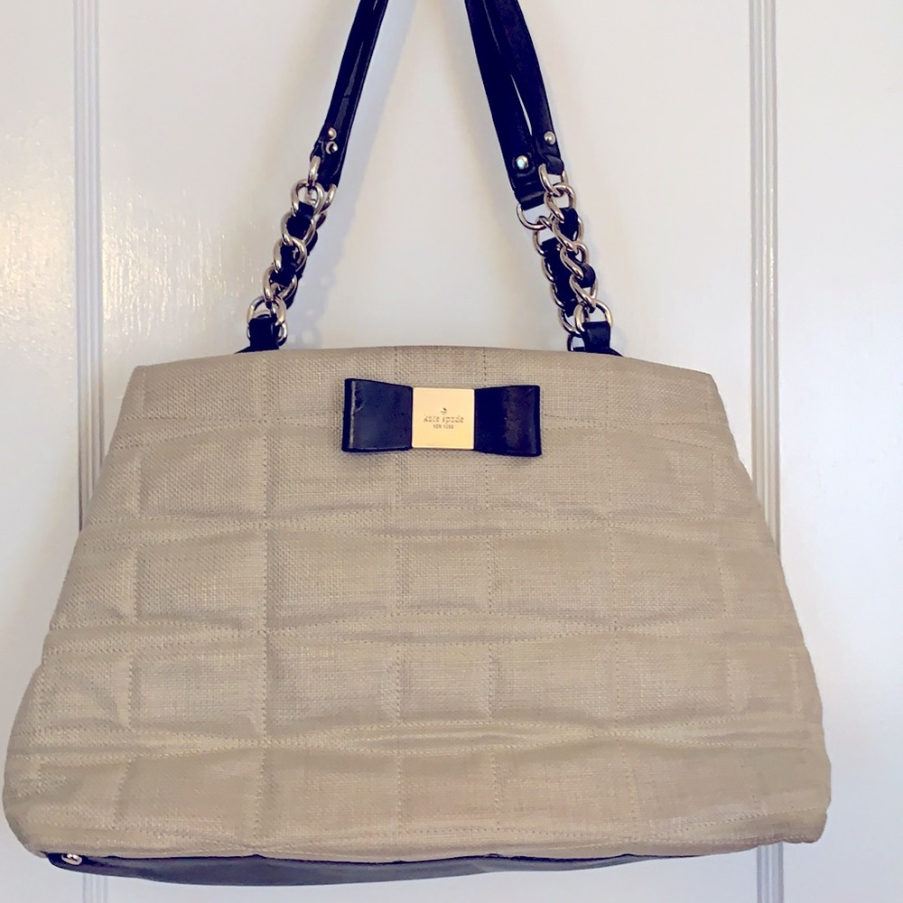 Kate Spade New York Veranda Place Quilted Bow Straw Maryanne- Used